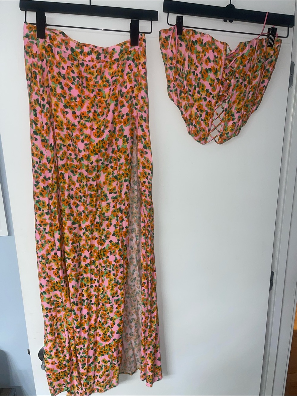 AFRM sexy floral matching set- maxi skirt and crop top